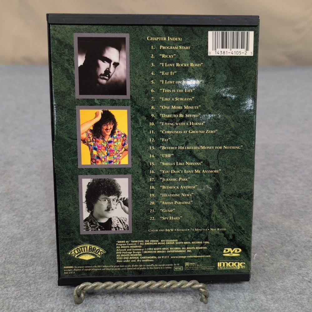 Weird‎ Al Yankovic The Videos DVD 1992 Music Comedy Entertainment - Picture 2 of 2